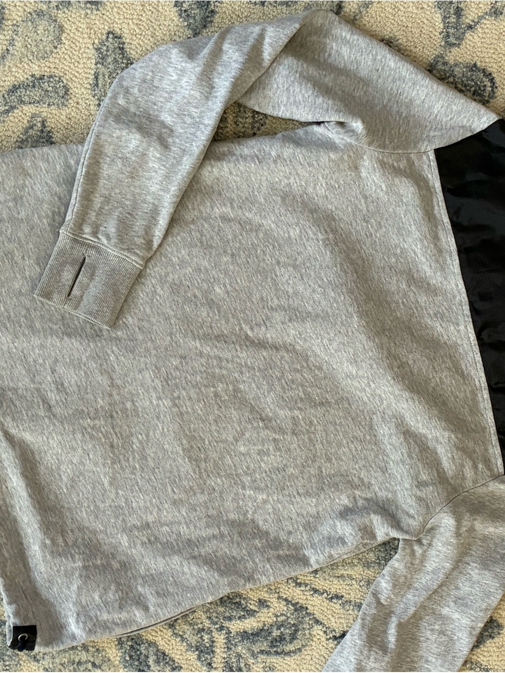 Vineyard Vines Light Gray Heather Quarter-Zip Pullover with Navy Blue Yoke - Picture 2 of 5